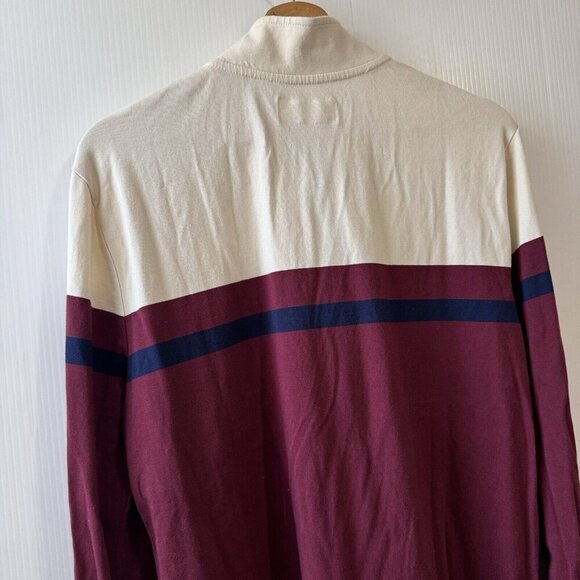 Marine Layer x Lost & Found Men’s Quarter Zip Striped Color Block Sweater M - Picture 16 of 16